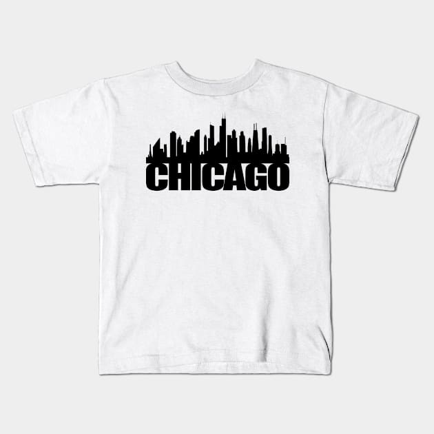 Chicago Skyline Kids T-Shirt by ianscott76